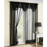 Crystal Ready Made Single Voile Curtain Black