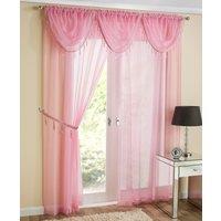 Crystal Ready Made Single Voile Curtain Pink