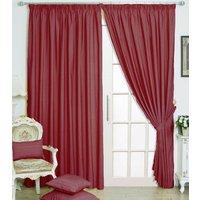 Eclipse Blackout Ready Made Pencil Pleat Curtains Rio Red