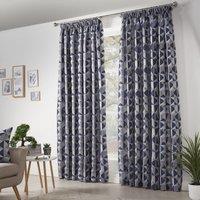 Skandi Ready Made Pencil Pleat Curtains Navy