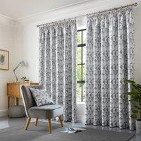 Skandi Ready Made Pencil Pleat Curtains Silver
