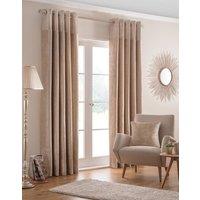 Nova Lined Ready Made Eyelet Curtains Champagne