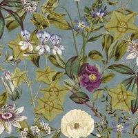 Clarke & Clarke Passiflora Fabric Slate Amethyst