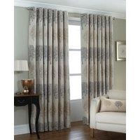 Paoletti Oakdale Lined Ready Made Eyelet Curtains Silver