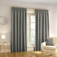 Harvard Blackout Ready Made Pencil Pleat Curtains Grey