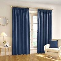 Harvard Blackout Ready Made Pencil Pleat Curtains Navy