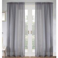 Jewel Rod Pocket Ready Made Single Voile Curtain Grey