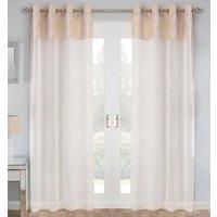 Liberty Eyelet Ready Made Single Voile Curtain Natural