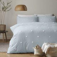 Appletree Boutique Signature Dot Garden Duvet Cover Bedding Set Duckegg White