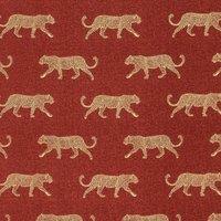 Leopard Panama Fabric Burnt Orange