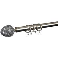Alexia 28mm Bay Window Curtain Pole Satin Silver