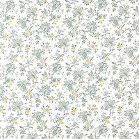 Clarke & Clarke Ornella Fabric Charcoal and Chartreuse