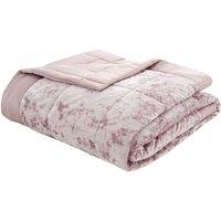 Catherine Lansfield Crushed Velvet 220cm x 220cm Bedspread Blush