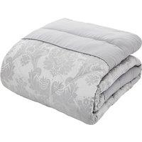 Catherine Lansfield Damask Jacquard 240cm x 260cm Bedspread Silver