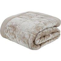 Catherine Lansfield Crushed Velvet 220cm x 220cm Bedspread Natural