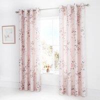 Catherine Lansfield Canterbury Ready Made Eyelet Curtains 66'' x 72'' Blush