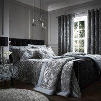 Catherine Lansfield Crushed Velvet Duvet Cover Bedding Set Silver