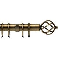 Cage 28mm Curtain Pole Antique Brass