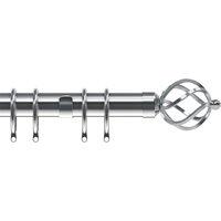 Cage 28mm Curtain Pole Satin Silver