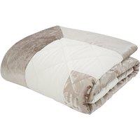 Catherine Lansfield Lattice Cut Velvet 220cm x 220cm Bedspread Natural