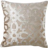 Catherine Lansfield Lattice Cut Velvet Filled Cushion 43cm x 43cm Natural