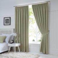 Fusion Dijon Blackout Ready Made Pencil Pleat Curtains Green