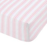 Bianca Check And Stripe Bed Linen Fitted Sheet Pink