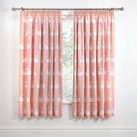 Swan Ready Made Curtains 66x72 Coral