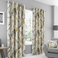 Fusion Ensley Ready Made Eyelet Curtains Ochre