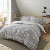 Catherine Lansfield Cosy Up Tufted Fleece Bedding Set Grey