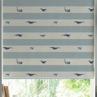 Sophie Allport Whale Stripe Made to Measure Roman Blind Deep Duck Egg