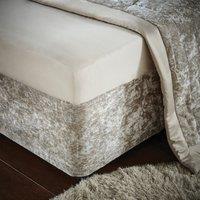 Catherine Lansfield Crushed Velvet Wrap Bedding Valance Natural
