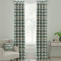 Sophie Allport Whale Stripe Made to Measure Curtain Deep Duck Egg