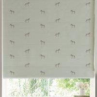 Sophie Allport Zebra Made to Measure Roman Blind Soft Grey Blue