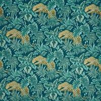 Prestigious Textiles Leopard Velvet Fabric Ocean