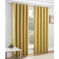 Vogue Thermal Blockout Ready Made Eyelet Curtains Ochre