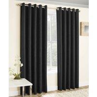 Vogue Thermal Blockout Ready Made Eyelet Curtains Black