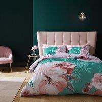 Catherine Lansfield Dramatic Floral Bedding Set Teal