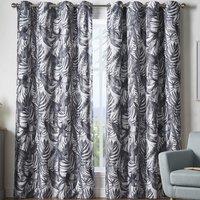 Malay Blackout Ready Made Eyelet Curtains Charcoal