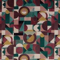 iLiv Geometrica Digitally Printed Velvet Fabric Bilberry