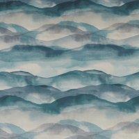 iLiv Landscape Digitally Printed Velvet Fabric Cobalt