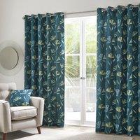 Fusion Dacey Ready Made Eyelet Curtains Teal