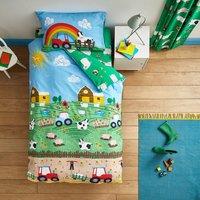 Catherine Lansfield Farmyard Animals Duvet Cover Bedding Set Blue