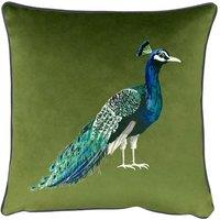 Evans Lichfield Peacock Filled Cushion 43cm x 43cm Olive