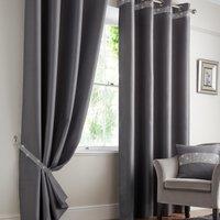 Palace Ready Made Eyelet Blockout Curtains Silver