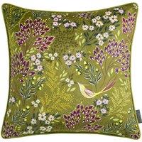Sara Miller Songbird Filled Cushion 50cm x 50cm Olive Green