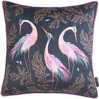 Sara Miller Dancing Cranes Filled Cushion 50cm x 50cm Midnight