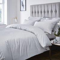 Catherine Lansfield 300 Thread Count Satin Stripe Duvet Cover Bedding Set Grey