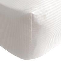 Catherine Lansfield 300 Thread Count Satin Stripe Fitted Sheet Single White
