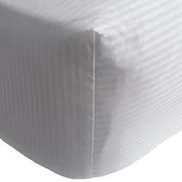Catherine Lansfield 300 Thread Count Satin Stripe Fitted Sheet Super Kingsize Grey